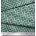 thumbnail image 3 of Soimoi Green Heavy Satin Fabric Geometric Ikat Printed Fabric 1 Yard 56 Inch Wide, 3 of 3