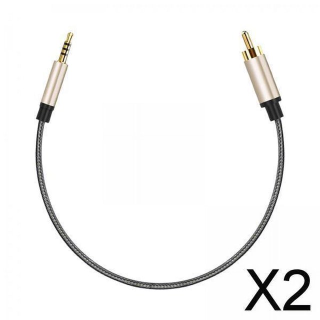 2x Cable De Audio De 3,5 Mm A RCA Macho Adaptador Trenzado De Nylon Para Altavoz De Tableta 1 M 2 piezas