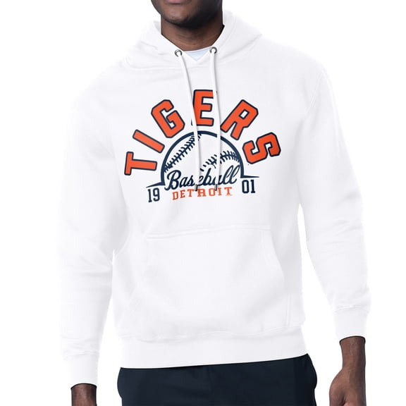 Men's Starter  White Detroit Tigers Half Ball Team Graphic Pullover Hoodie