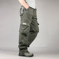 thumbnail image 3 of DDAPJ pyju Men's Cotton Cargo Pants Ripstop Pants Lightweight Outdoor Hiking Work Pants Solid Casual Straight Leg Trousers with Multi Pockets Army Green XXXL, 3 of 7