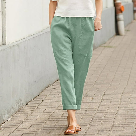 Women Pocket Cropped Straight Leg Crop Pants Ladies Casual Long Loose Pant Slacks Dress Pants for Women Casual Summer Womens Pants Casual Work Pattern Womens Tall Pants Casual Work Womens Winter Pants