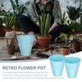 thumbnail image 4 of 2 piezas de macetas decorativas para plantas, balde de cerveza, balde de flores galvanizado, jarrones de metal, tambor redondo de escritorio de hierro forjado, 4 of 6