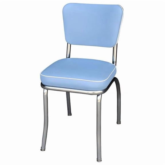 4210 Diner Chair -Bristol Blue- with 2 in. Box Seat - Chrome - Bristol Blue