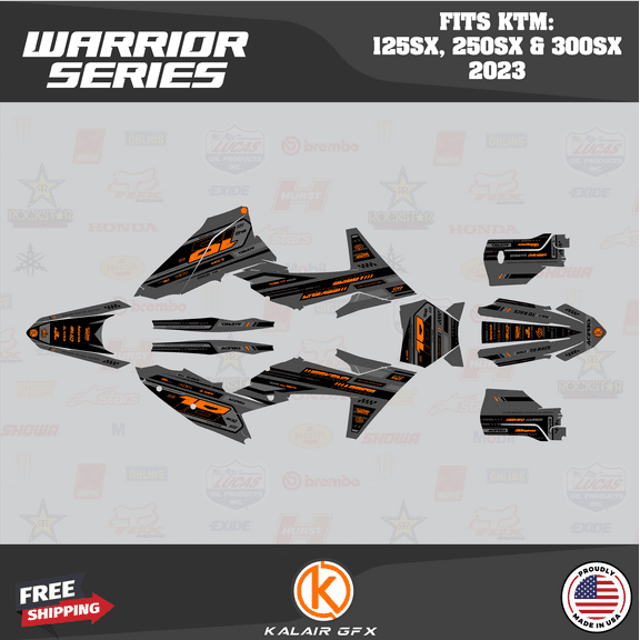 Kalair GFX Graphics Kit for KTM Motorcross 2-Stroke 125SX,250SX and 300SX (2023) Warrior Series