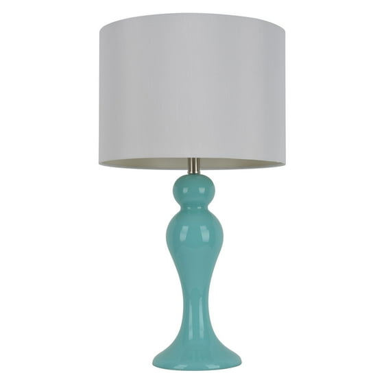 Teal Glass Table Lamp