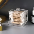 thumbnail image 3 of Billuyoard Organice los hisopos con un recipiente transparente, dispensador de tarros, caja de almacenamiento de bolas de hisopo con tapa, usos Almacenamiento y organización del hogar, 3 of 6