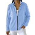 thumbnail image 3 of TGSLY Women's Full Zip Knit Sweater Lightweight Long Sleeve Solid Color Cardigan Coat Relaxed Casual Fall Winter Jacket with Pockets XXL, 3 of 9