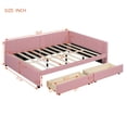 thumbnail image 4 of Bellemave Full Size Daybed with Storage, Linen Upholstered Daybed Platform Bed with 2 Drawers, Sofa Bed Full Size for Bedroom Guest Room Living Room(Pink), 4 of 7