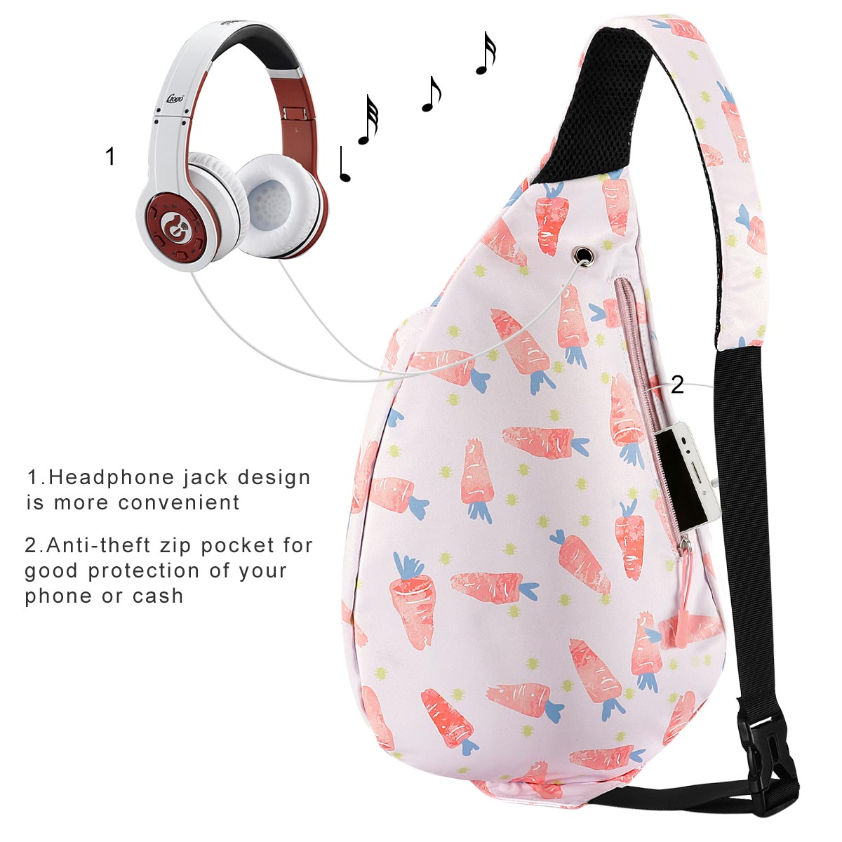 Sling Backpack - Rope Bag Crossbody Backpack Travel Multipurpose Daypacks for Men Women Lady Girl Teens - image 2 of 3