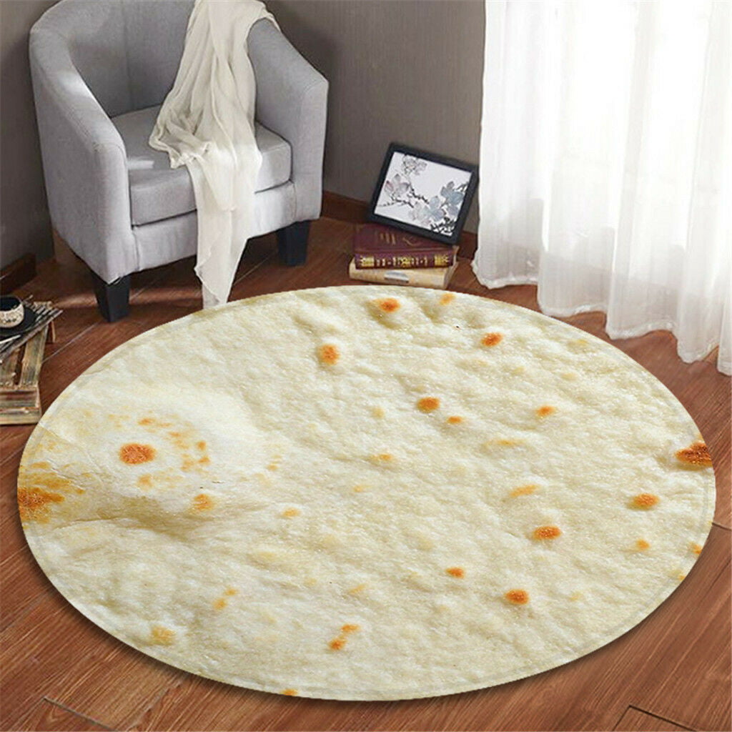 Tortilla Throw Burrito Blanket 60" Food Blanket Corn and Flour Picnic Soft Quilt 