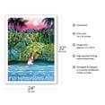 thumbnail image 2 of Fly Hawaiian Air - Hawaii Women on the Beach - Hawaiian Airlines - Vintage Airline Travel Poster c.1970s - Bamboo Fine Art 290gsm Paper Print (Unframed) 24x32in, 2 of 4