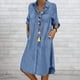 thumbnail image 4 of Vestido de manga larga para mujer vestido casual de moda con blusa de bolsillo vestido midi, 4 of 6