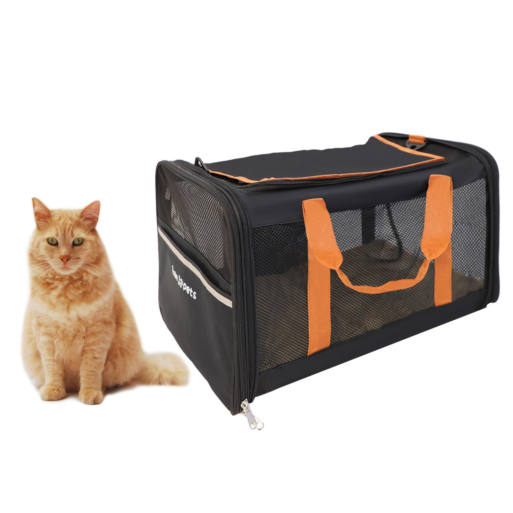 Folding Pet Travel Carrier for Cats and Dogs, Pet Carrier with Sponge