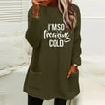 thumbnail image 2 of Lovskoo Women's Fuzzy Fleece Sweatshirt Pullover Tops Crewneck Long Sleeve Pocket Printed Winter Thick Warm Plush Top Olive Green, 2 of 5