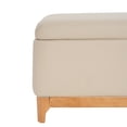 thumbnail image 3 of Christopher Knight Home PU Upholstered Storage Ottoman Bench with Solid Wood Legs, Beige, 3 of 10