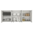thumbnail image 5 of Wall Cabinet - White Finish, Four Interior Shelves, Modern, Metal Handles, Built-in Dish Rack And Holder 4 Handles & Configuration, 5 of 6