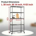 thumbnail image 2 of Jopath 5-Tier Wire Storage Shelves with Wheels,Adjustable Storage Units,1250 lb Load Capacity,30" D x 14" W x 63" H,Black,2 Pack, 2 of 7