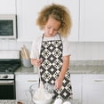 thumbnail image 4 of Black Beige Checkerboard Checkered Pattern Kids Aprons for Girls and Boys,Adjustable Neck Strap Toddler Aprons for Kids Cooking Baking, 4 of 6