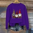 thumbnail image 6 of Merry Christmas Sweatshirt for Women Cute Gnomes Print Sweatshirts Crewneck Graphic Pullover Long Sleeve Holiday Party Tops for Women, 6 of 6