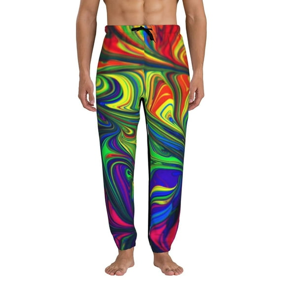 Kdxio Pride Rainbow Pattern Joggers,Sweatpants for Men with Pockets-Small