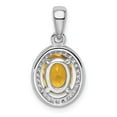 thumbnail image 4 of 925 Sterling Silver Rhod-plated Yellow and White CZ Oval Pendant; for Adults and Teens; for Women and Men, 4 of 4