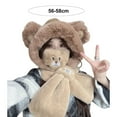 thumbnail image 3 of YAOBAMM Scarf Hat Set Winter Bear Ear Hat Adorable Soft Thickened Cold Proof Ear Protection Beanie, 3 of 6
