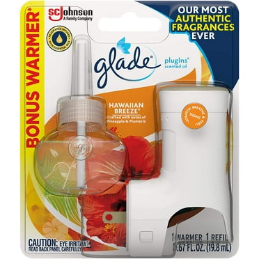 Glade PlugIns Scented Oil Air Freshener Starter Kit, Hawaiian Breeze, 0.67 fl oz
