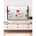 thumbnail image 5 of Red Flower Outdoor TV Cover 48 to 50 Inch Weatherproof, Botanical Blue Plant Pink Garden Poppy Floral 600D Oxford TV Covers with Waterproof Zipper, Outside Flat TV Screen Protector 48"Wx30"Hx4.5"D, 5 of 7