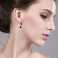 thumbnail image 2 of Gem Stone King 14K Yellow Gold Black Onyx and White Lab Grown Diamond Drop Dangle Earrings for Women (1.80 Cttw, Gemstone December Birthstone, Round 6MM and 3MM), 2 of 3