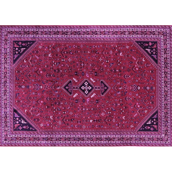 Ahgly Company Machine Washable Indoor Rectangle Persian Purple Traditional Area Rugs, 2' x 5'