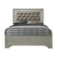 thumbnail image 2 of Tcbosik Queen Size Upholstered Platform Bed with LED Light and Button Tufted Headboard, Box Spring Needed, Champagne, 2 of 5