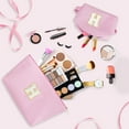 thumbnail image 3 of DAKIMOE Makeup Bag Cosmetic Bags Organizer Personalized Initial Travel Essentials Toiletry Bag for Birthday Christmas Girlfriend Teacher Valentines Day Gifts, 3 of 9