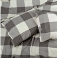 thumbnail image 6 of Home Soft Things 3 Piece Washed Cotton Duvet Cover Set - Gingham - Grey - Queen (92" x 90"), 6 of 7