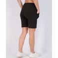 thumbnail image 4 of Real Essentials 4 Pack: Women's 9" Bermuda Long High Waisted Shorts with Pockets Casual Workout Athletic (Available in Plus), 4 of 7