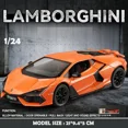 thumbnail image 1 of Simualtion 1/24 Lamborghini Revuelto Supercar Ally Car Model With Sound Light Collection Miniature Voiture Boy Gift Birthday Orange, 1 of 6