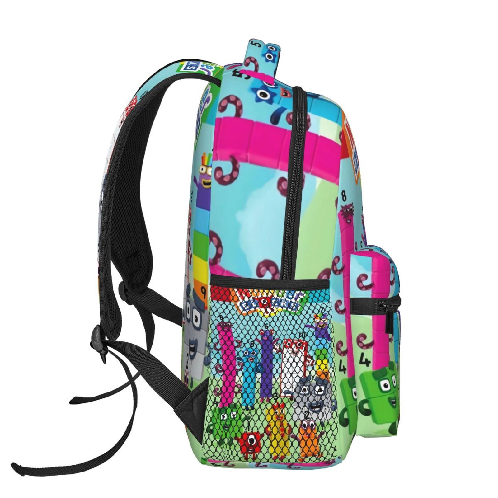 Number Blocks (3) Cartoon Casual Backpack Laptop Student Travel Backpacks Schoolbag Bookbag Bags For School