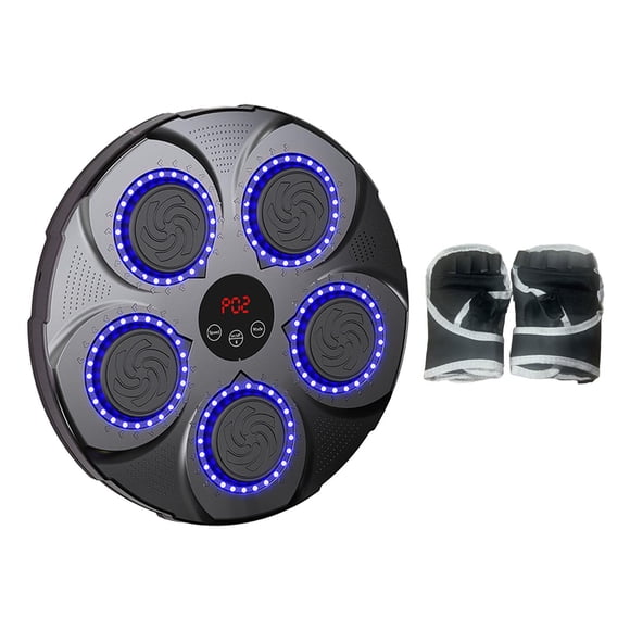 S SERENABLE Music Boxing Machine Reaction Target RGB Lighted Wall Mounted Boxing Trainer Black and Blue Light