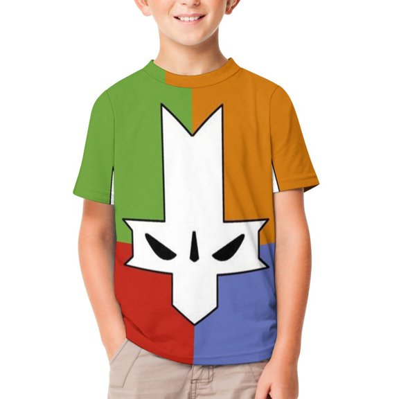 Castle Crashers Unisex T-Shirt for Boys Girls Short Sleeve Sports Top Breathable Blouse 3D Prints Tee Shirts Casual Children Clothing 100CM
