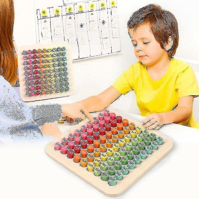 Matemáticas 9x9 Tablero de multiplicación Mesa Juguete de matemáticas Juguetes digitales de aprendizaje de madera para niños | kaili Sencillez