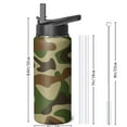 thumbnail image 4 of Camouflage Insulated Stainless Steel Water Bottle with Straw & Cleaning Brush – 18 Oz | Leakproof, BPA-Free, 304 Stainless Steel, Wide Mouth, Travel Mug for Car, Gym, Office, 4 of 5