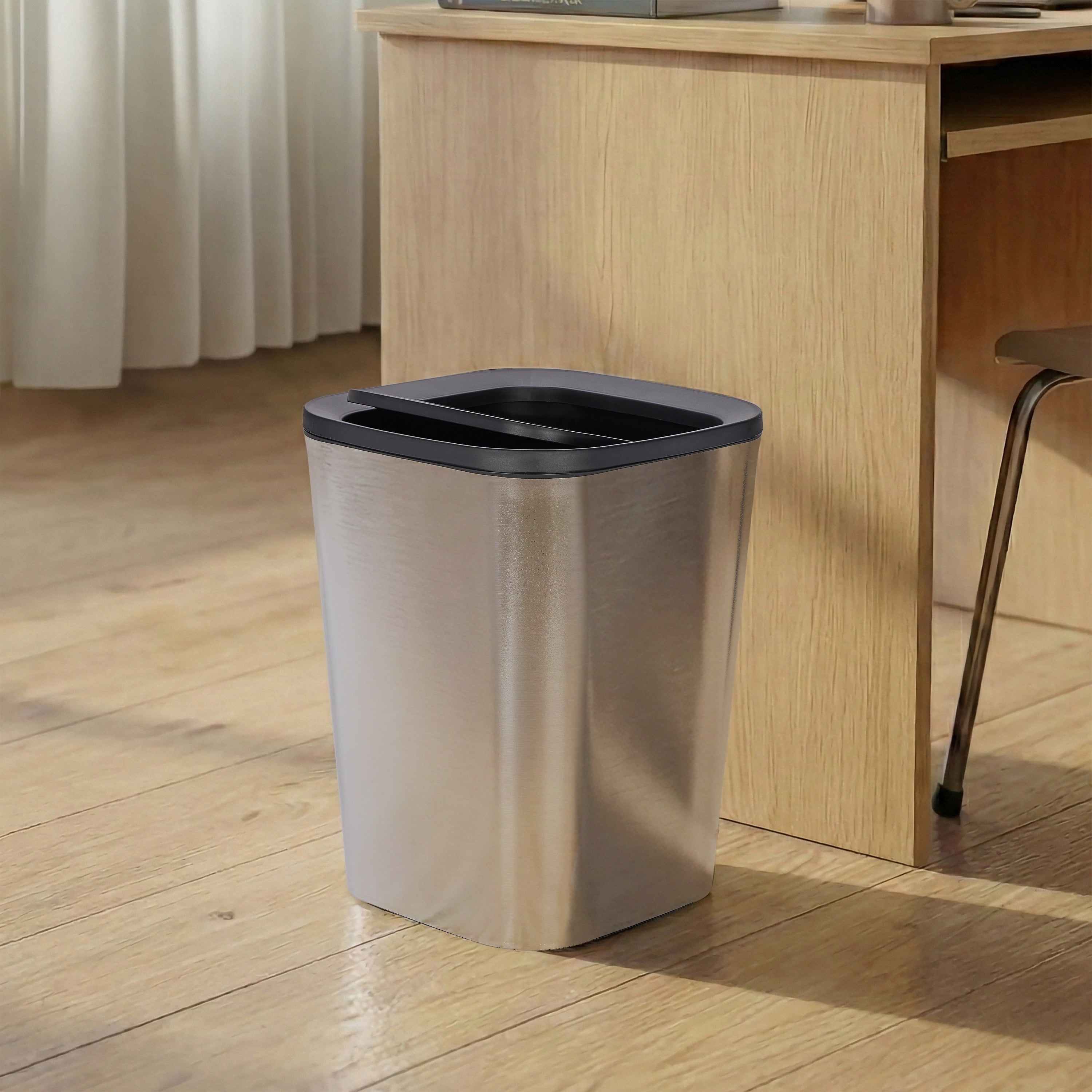 Simplify 5 Liter Chrome Look Waste Bin