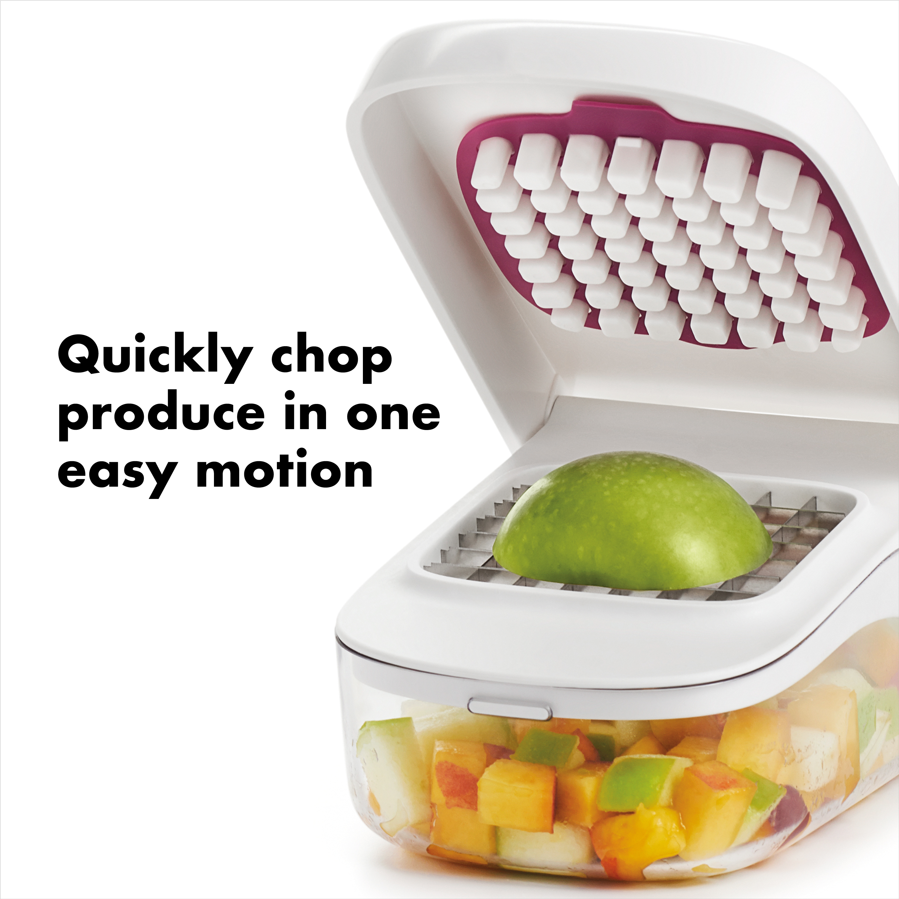 OXO Softworks Vegetable Chopper with Easy-Pour Opening, White, Stainless  Steel