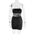 thumbnail image 5 of Summer New Sexy Strap Camisole Two-Piece Dress Women's Tie Pleated Bodycon Dress, 5 of 6