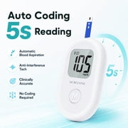 Blood Glucose Monitor Kit - 100 Test Strips and 100 Lancets for Home Use, 500 Memory, No Coding, Diabetes Testing, Blood Glucose Monitoring System