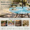thumbnail image 6 of Round Outdoor Tablecloth with Umbrella Hole and Zipper, Turquoise Palm Leaf Tablecloth with Elastic Waterproof, Summer Coastal Botanical Tropical Patio Table Covers for 31" - 35" Picnic Pool Tables, 6 of 9