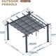 thumbnail image 3 of Qinaqin |7465|Enhance Your Outdoor Living 10X10 Pergola con Retractable Canopy Madera Grain Aluminum Frame para Backyard de Profundidadck Porch Patio|, 3 of 8