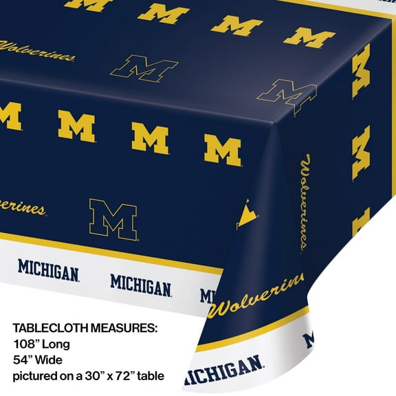 University of Michigan Plastic Tablecloths, 3 Count