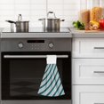 thumbnail image 4 of Yayeee Kitchen Hanging Hand Towels Set of 2 with Loop Bathroom Absorbent Tie Towel, Green Stripes Pattern, 4 of 7
