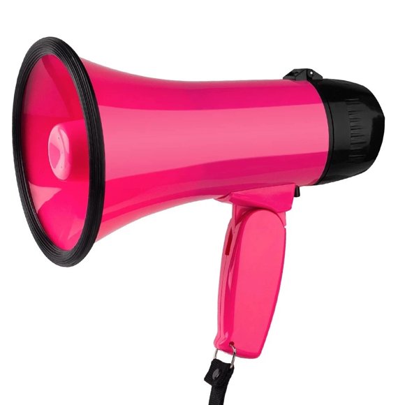 25 Watt Bullhorn Megaphone with Siren Loudspeaker Recording Horn Tour Guide Speakers ,Loud Volume