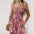 thumbnail image 4 of Colorful Women Hawaiian Tropical Straight Leg Shorts Flower Graphic Loose Fit Overalls Shortalls Shorts Catsuit for Women Beach Casual Fall Summer 2025 Clothes M, 4 of 8